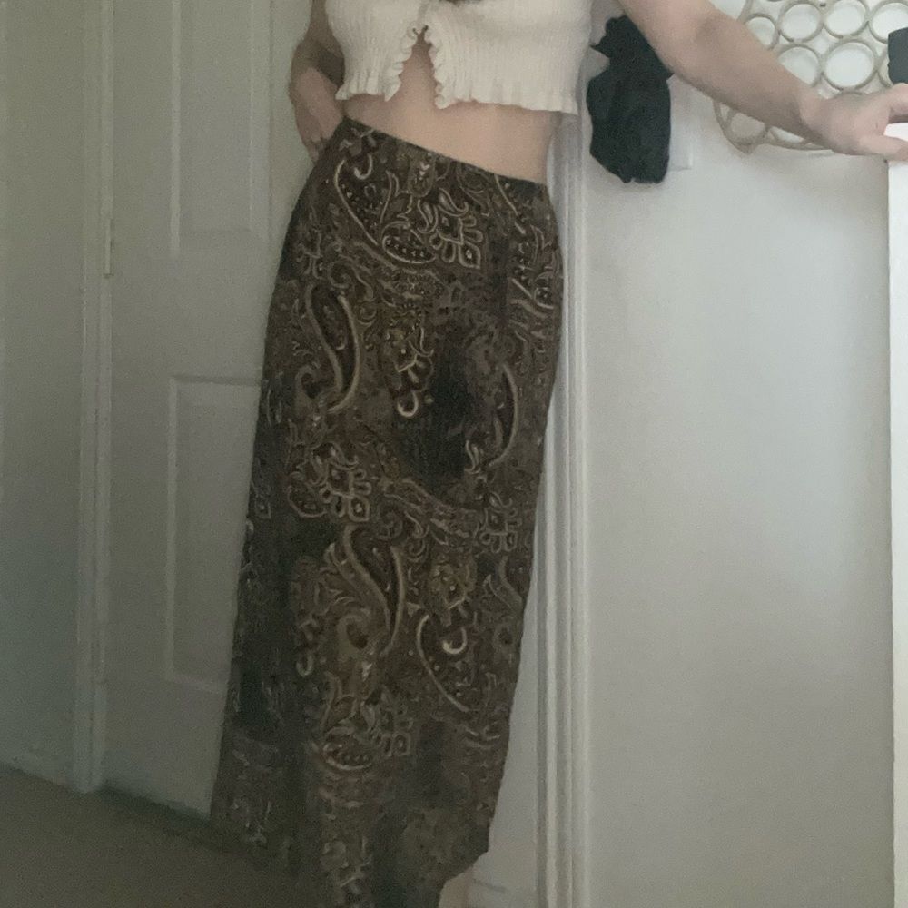 Vintage Boho Paisley Animal Print Mix Wrap Maxi Skirt Size 6‎
